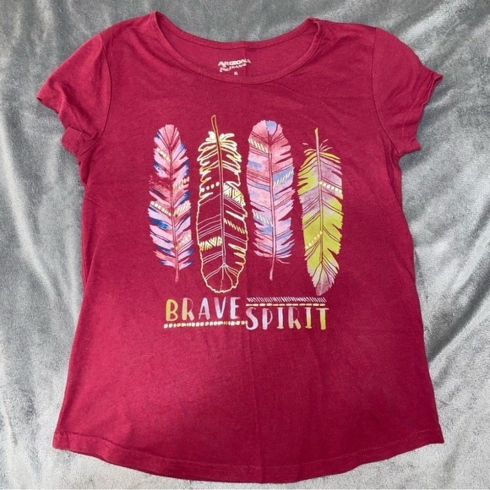 Arizona t‎ shirt brave spirit maroon gold feathers